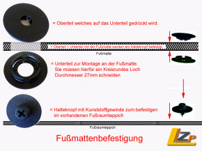 Fußmatten Befestigungsknöpfe