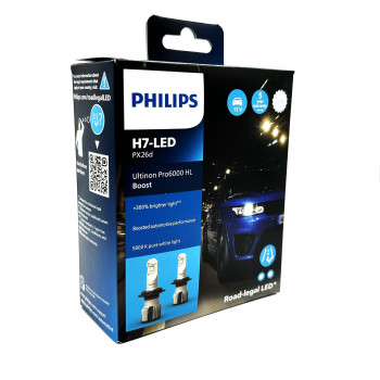 Philips 12V 20W Ultinon Pro6000 Boost 5800K +300% mit Zulassung Philips Boost H1