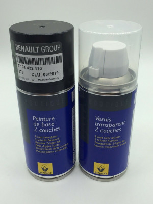 Renault / Dacia Lackspray Basislack + Klarlack 676 Perlmutt Schwarz