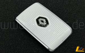 Renault Schlüsselgehäuse Cover Design Silber Weiß Schraffur