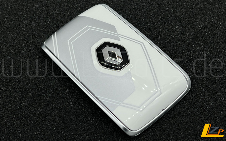 Renault Schlüsselgehäuse Cover Design Silber Weiß Logo Symbol