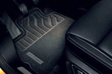 Renault Scenic IV Textil Premium Fußmatten Set Vorne und Hinten Mit verschiebbarer Mittelkonsole