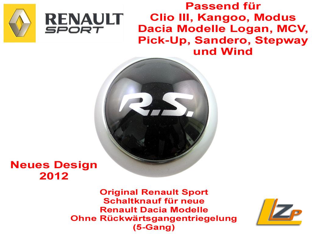 Schaltknauf Knauf Schwarz Chrom 5-Gang für Renault Clio III Megane II Scenic II 