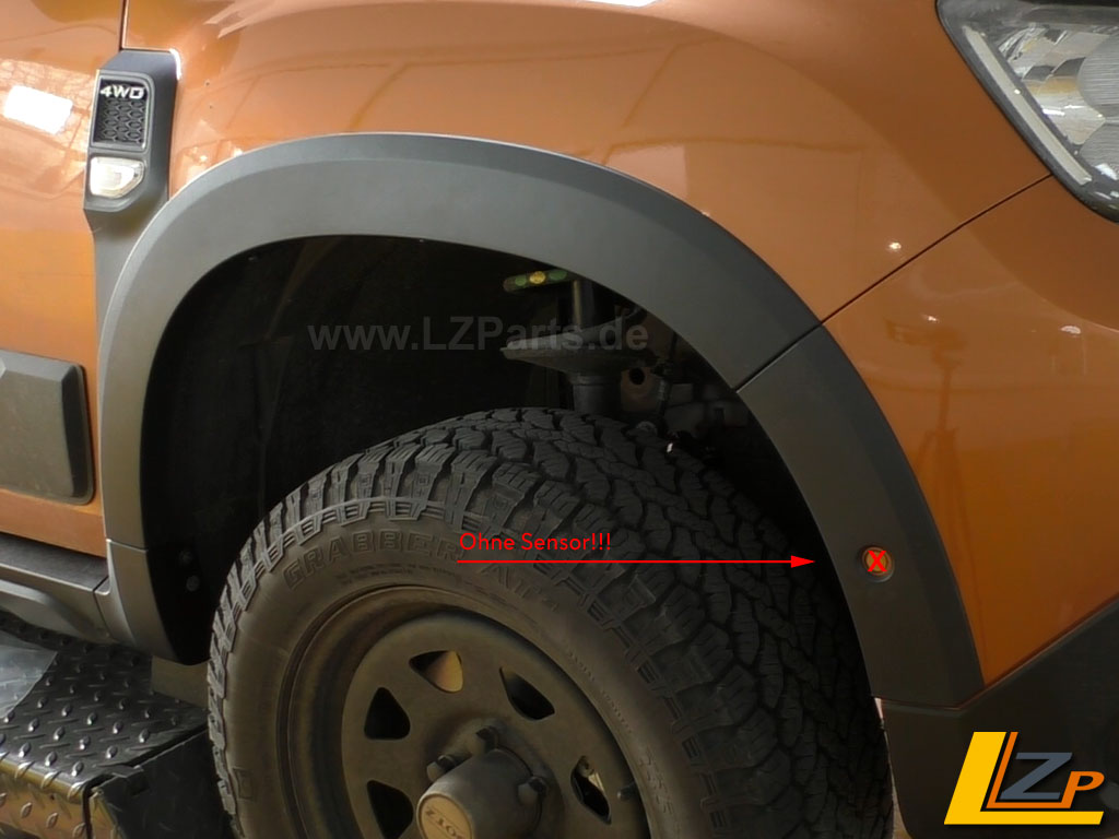 Dacia Duster II Radlaufschutz / Kotflügelschutz * ohne Frontsensor Aufnahme komplett Set